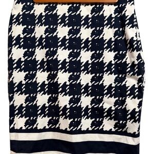 The Limited Black and White Houndstooth Pencil Skirt